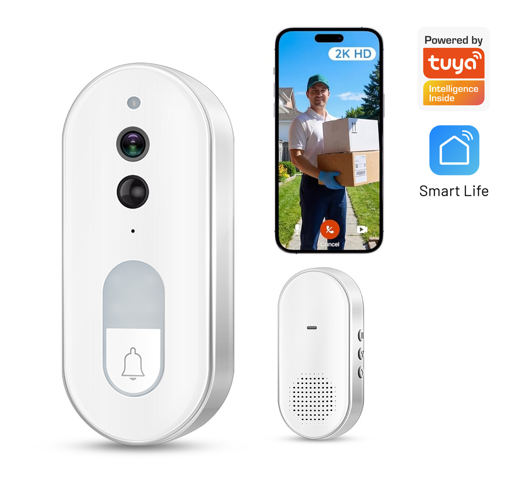 Home Security Front Door - Tuya Smart Video-Türklingel Kabellos 1080P HD