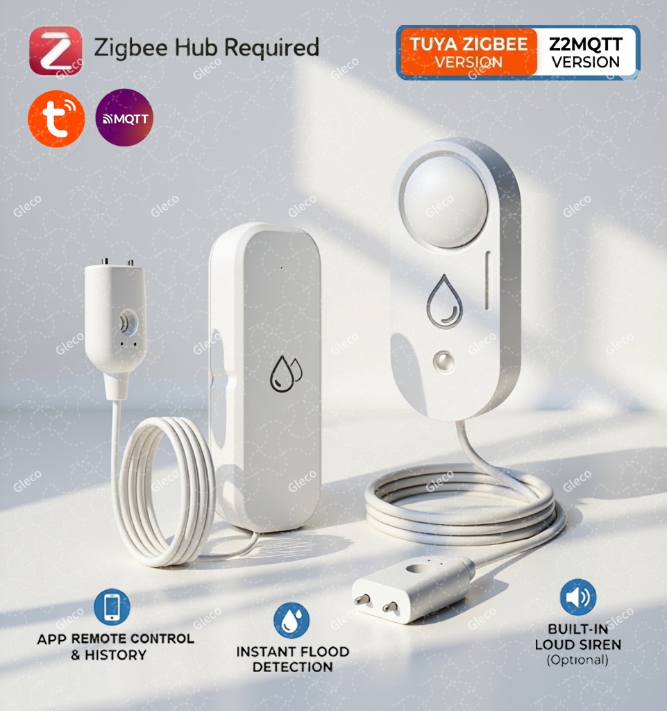 Home Security App - Zigbee Wasserleck-Sensor, Überschwemmungs- und Leckagedetektor mit