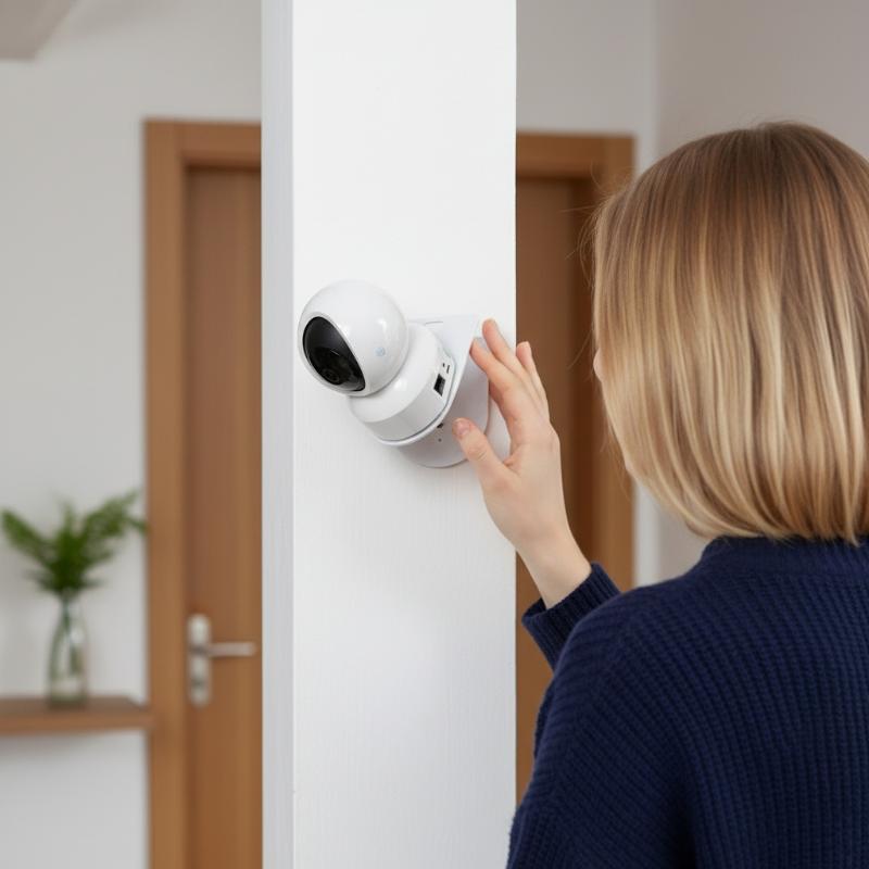 Home Security Group - Wandmontierte L-förmige PTZ-Kamerahalterung mit Klebebasis, bohrfrei,