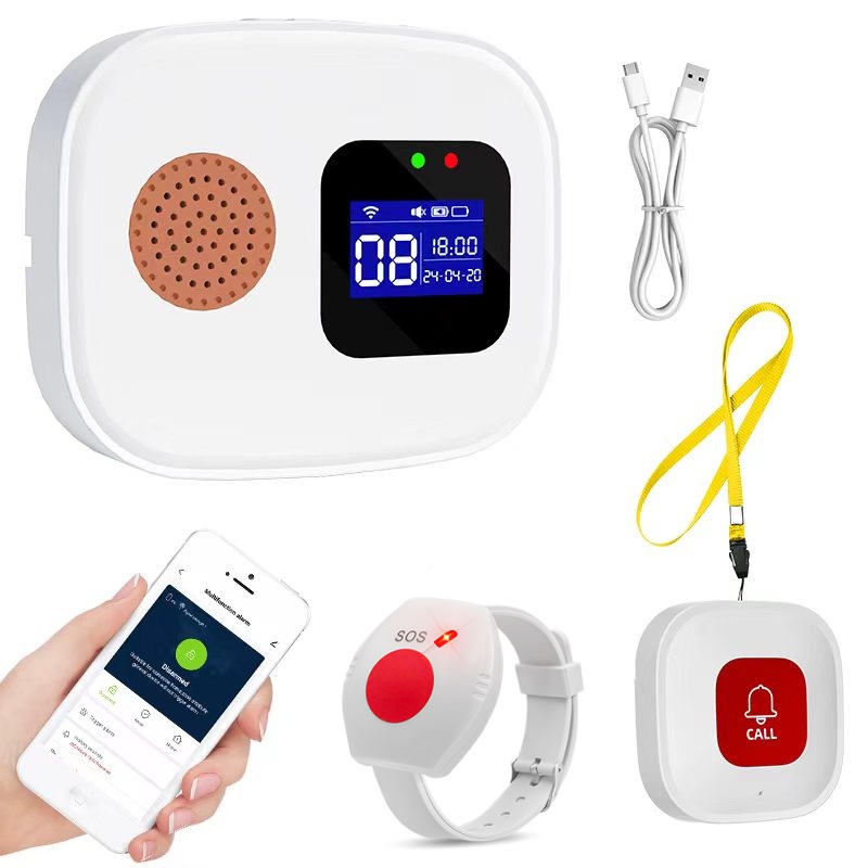 Home Security Monitor - Notrufknopf für Senioren, Tuya WiFi-Alarmsystem für