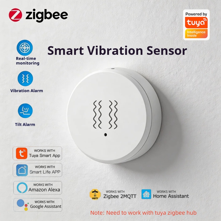 Home Security App - Tuya Zigbee Smart Vibrationssensor Echtzeit-Bewegungs- und