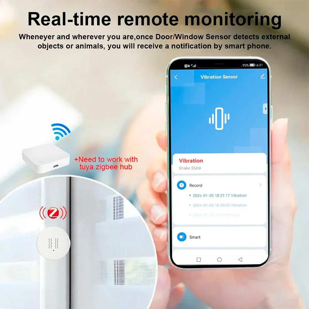 Tuya ZigBee Smart Vibrations-  – Home Security Monitor Bewertung und Preis